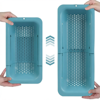 Passoire d'évier pliable et extensible JJ65 – Panier égouttoir de cuisine pour pâtes cuites et vaisselle séchée