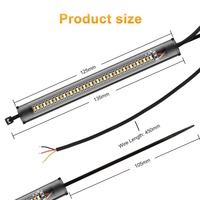 12V double couleur Led blanc jaune clignotant indicateur 36SMD universel queue frein arrêt Flexible moto bande lumineuse