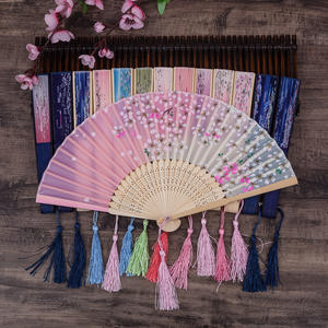 Abanico Plegable <span class=keywords><strong>de</strong></span> Bambú Estilo Japonés Antiguo para Mujer, Diseño Retro Clásico, Hecho a Mano en China - Product Image 1