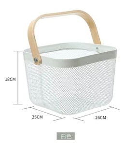 Organisateur <span class=keywords><strong>de</strong></span> <span class=keywords><strong>fruits</strong></span> et fleurs en métal pour salle <span class=keywords><strong>de</strong></span> bain, nouvelle cuisine, <span class=keywords><strong>cadeau</strong></span> <span class=keywords><strong>de</strong></span> <span class=keywords><strong>fruits</strong></span>, <span class=keywords><strong>panier</strong></span> d'affichage en treillis métallique, Cube <span class=keywords><strong>de</strong></span> rangement, poignée en bois, paniers pour cadeaux - Product Image 3