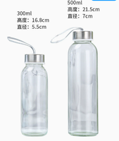 Tasse à eau en verre de 500ml joint transparent étanche Portable tasse à eau extérieure peut être imprimé logo cadeau publicité