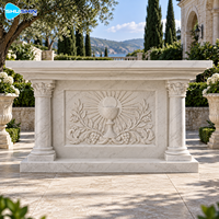 Urne décorative en marbre sculpté à la main en forme de paon, pot de jardin en pierre, décoration personnalisée pour villa, cour, hôtel, paysage, place publique
