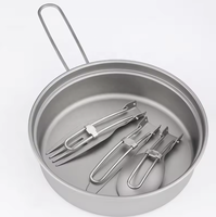 Ensemble de casseroles et de poêles de camping en alliage d'aluminium et acier inoxydable et titane