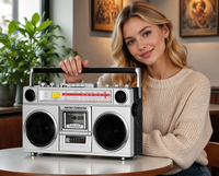 Lecteur de cassette rétro de marque Fortune, enregistreur, haut-parleurs, convertisseur de cassette en MP3, lecteur et enregistreur MP3, convertisseur MP3, radio