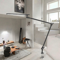 Meilleure lampe de bureau à pince LED double bras 33CM*2, design moderne, base d'ampoule E26, pince flexible en aluminium, lumière du jour 5000K, alimentation USB