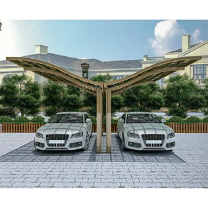 Abri de voiture moderne de luxe en polycarbonate avec toit arqué et structure métallique pour 2 voitures, <span class=keywords><strong>garage</strong></span> de stationnement - Product Image 6