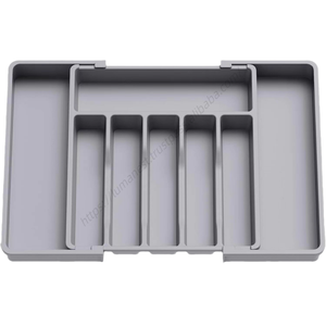 Organizador de cuchillería al por mayor para cocina, soporte ajustable para cubiertos, bandeja expandible para cuchillos y tenedores - Product Image 3
