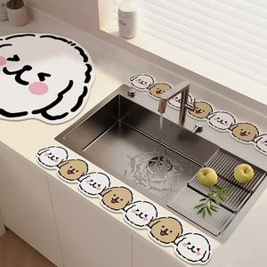 Tapete de cocina de dibujos animados, de tierra de diatomeas, impermeable, absorbente, para encimera y salpicadero. - Product Image 3