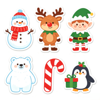 Pegatinas Adhesivas Personalizadas de Navidad, Resistentes a los Rayos UV, Impermeables, Ecológicas, Diseño Personalizado, Embalaje Festivo