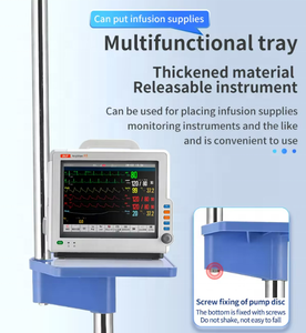 <b>Adjustable</b> Stainless Steel Mobile Drip Infusion Stand with Direct Manufacturer Supplied Infusion Rod for Hospital Use - Product Image 3