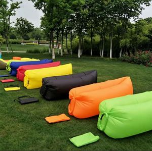 <b>Single</b> Outdoor Portable Beach Air <b>Sofa</b> Lazy Inflatable Folding Camping <b>Bed</b> Modern Design Foldable Eco PVC Sleeping Bag - Product Image 2