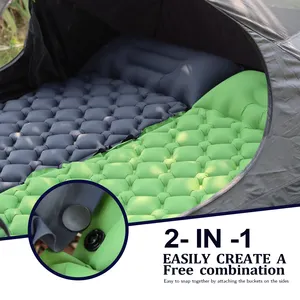 베개 tpu가있는 단일 프레스 형 풍선 매트리스는 접합 할 수 있습니다 캠핑 텐트 수면 패드