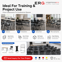 Chaise de formation moderne pliable avec tablette d'écriture, siège en plastique pour école, chambre et salles de conférence