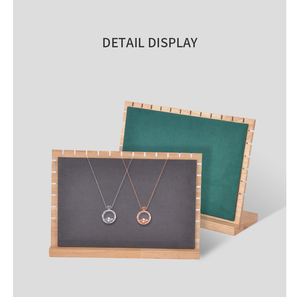 Expositor de collares y pulseras con marco de madera de bambú para venta en puestos - Product Image 6