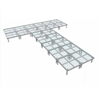 Plateforme de scène portable en verre trempé, système de scène modulaire en aluminium pour mariage, concert, exposition