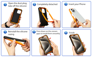 Ốp bảo vệ cho <span class=keywords><strong>iPhone</strong></span> 16 15 14 13 12 11 Pro Max Plus Bao da kẹp thắt lưng 2 lớp Ốp chống sốc chống rơi chắc chắn - Product Image 6