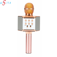 Microphone sans fil USB HS-K90 en gros d'usine, microphone portable pour karaoké, haut-parleur, microphone pour karaoké