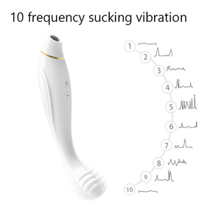 Vibrateur blanc à ventouse avec 10 fréquences de vibration, jouet de stimulation pour adultes - Product Image 1