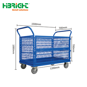 Heavy Duty Industrial Logistics Trolley Metal Wire Mesh Cage <b>Cart</b> with Wheels <b>for</b> Warehouse and Factory - Product Image 4