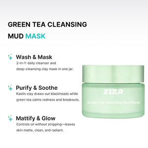 Mascarilla Limpiadora de Té Verde ZZR Vegana, Cruelty Free, Ecológica, con Ingredientes Suaves para el Rostro, para Todo Tipo de Piel - Product Image 4