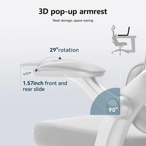 Chaise de <span class=keywords><strong>bureau</strong></span> ergonomique de direction, pivotante, entièrement en maille rouge, dossier haut, confortable, réglable, pour <span class=keywords><strong>gamer</strong></span>, de style allemand, couleur blanche - Product Image 5