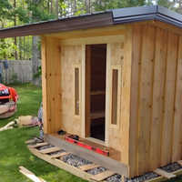 Chalets de luxe traditionnels carrés vapeur carrée 2-6 personnes sauna extérieur avec poêle à bois