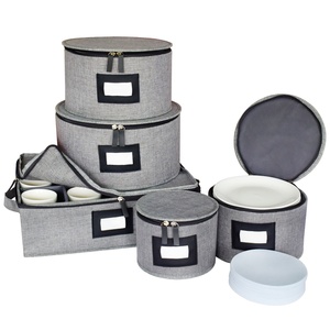 Best Protection Storing Transporting Fine China Dishes Cups Wine Glasses Plates Complete Dinnerware Storage Set