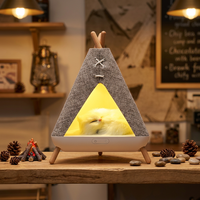 Petites lampes en forme de tente, USB, créatives, en bois, pour chevet, bureau, décoration de la maison, modernes, portables, mignonnes, rechargeables, mini lampe USB