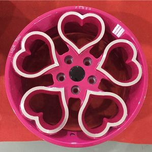 Velg Wheelux Cantik 16 17 18 19 20 21 inci Jant 5 Lubang Sport Warna Pink Cantik Model Hati untuk Mobil Dijual - Product Image 4