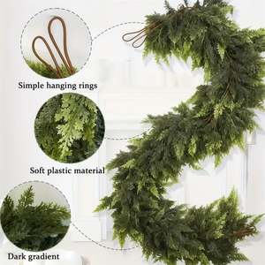 Guirnalda de Pino Norfolk Navideña de 180 cm, Tacto Suave, Enredadera de Cedro Artificial de Polietileno con Aspecto Realista, para Puerta Principal, <span class=keywords><strong>Chimenea</strong></span>, Mesa - Product Image 2