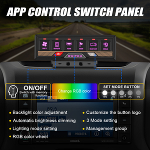 Panel de Interruptor táctil Digital IP68 a prueba de agua de 6 bandas con Control de aplicación para RV Boat UTV Jeep SUV Truck Use Switch Panel - Product Image 2