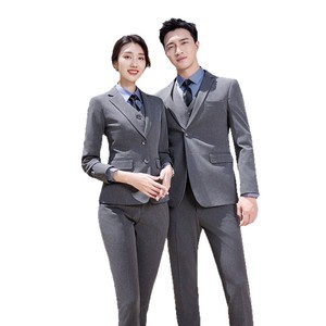 Royal Blue Women's Suit Set Full Sleeve Worsted Anti-Wrinkle Business Commute Interview Uniform - Product Image 5