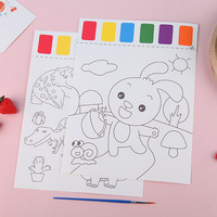 Livre de coloriage à l'eau magique pour enfants avec pinceau, palette de couleurs personnalisée pour enfants
