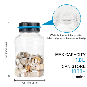 1PC Electronic Piggy Bank Counter Coin Digital LCD Counting Coin <strong>Money</strong> Saving Box <strong>Jar</strong> Coins Storage Box for USD EURO <strong>Money</strong> Gifts - Product Image 4