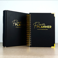 Carnet personnalisé en gros avec LOGO 2024 A5 Noir Spirale Agenda hebdomadaire de bien-être Objectifs Journal Planificateur Carnet Coffret cadeau