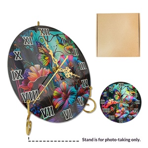 Reloj <span class=keywords><strong>de</strong></span> Pared <span class=keywords><strong>de</strong></span> Madera con Diseño <span class=keywords><strong>de</strong></span> Mariposas/Flores, Impresión a Doble Cara, Estilo <span class=keywords><strong>Mundial</strong></span>, para Sala <span class=keywords><strong>de</strong></span> Estar o Dormitorio, Éxito <span class=keywords><strong>de</strong></span> Ventas Transfronterizo - Product Image 3