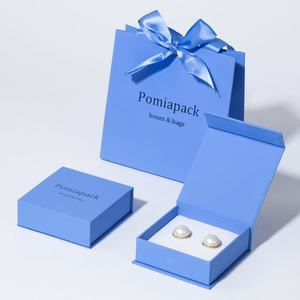 Hot Bán Đồ Trang Sức Sang Trọng Hộp Thiết Lập Bầu Trời Màu Xanh Biểu Tượng Tùy Chỉnh Cá Nhân Bao Bì Hộp Đồ Trang Sức Vòng Cổ Và Vòng Đeo Tay Hộp Quà Tặng - Product Image 2