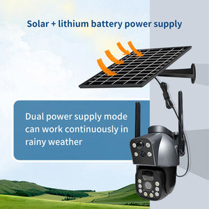 Caméra de sécurité extérieure PTZ à double objectif 4MP, suivi automatique, vision nocturne sans fil, caméra solaire - Product Image 3