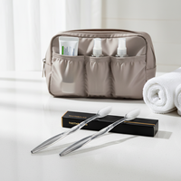Brosse à dents jetable avec dentifrice pour hôtels, kit d'hygiène portable pour salle de bain d'hôtel, fournitures hôtelières personnalisées, kit de toilette format voyage