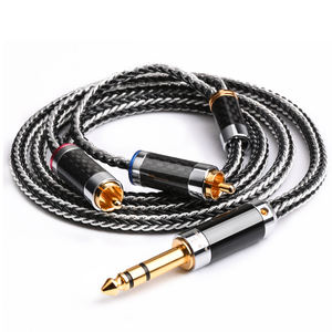 ATAUDIO <span class=keywords><strong>HIFI</strong></span> 6.5mm à 2 RCA Jack câble Audio 7N OCC plaqué argent Amp ligne de connexion fil de casque câble d'écouteur - Product Image 1