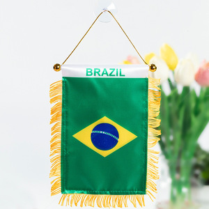 Drapeaux décoratifs miniatures en polyester des États-Unis, <span class=keywords><strong>du</strong></span> Canada et <span class=keywords><strong>du</strong></span> Mexique, fanions nationaux suspendus avec pompons et ventouses, ornements de festival - Product Image 6