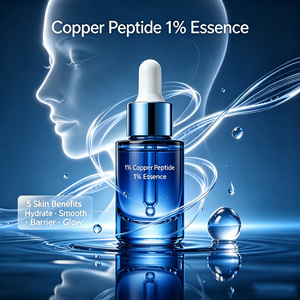 Suero Facial con 1% de Péptidos de Cobre <span class=keywords><strong>Azul</strong></span> GHK-Cu, Antienvejecimiento, Antiarrugas, Reparador, Reafirmante, Estiramiento, Potenciador de Colágeno, 30ml 50ml OEM - Product Image 5