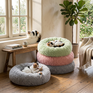 Camas redondas cálidas de felpa suave para mascotas, alfombrilla para perros y gatos, cama para dormir de animales, sofá - Product Image 4