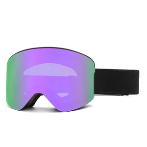 Новые Модные Лыжные очки HUBO 35, 2024 магнитная система блокировки с боковым зажимом, сменные сине-желто-фиолетовые линзы