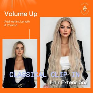 Haarverlengingen van echt haar 12-22 inch Naai-in haarverlengingen Steil haar Weft Kleur P18A-613 Bleach Blonde Mrshair - Product Image 6