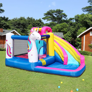 2023 nóng bán Nylon khu dân cư <span class=keywords><strong>Inflatable</strong></span> Unicorn Bouncer Combo trượt hồ bơi công viên nước nhảy lâu đài nhựa trong nhà loại - Product Image 2