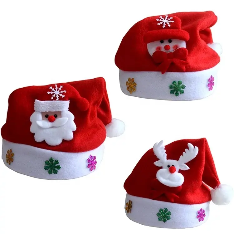 Commercio all'ingrosso di Buona Mini Fancy Babbo natale Pupazzo di Neve Alce Decorazione Del Partito Cappelli Di Natale Per I Bambini