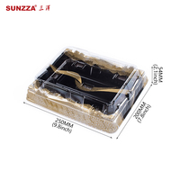 Sunzza paquet Vente à chaud Récipient alimentaire jetable rectangulaire en plastique Plateau à sushi en plastique à emporter Avec couvercle transparent