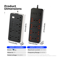 Regleta de Enchufes Universal con Interruptor Principal, 6/8 Tomas de CA + 3 USB-A + 1 Tipo-C, Enchufe EU y UK Opcional, 10A 2500W