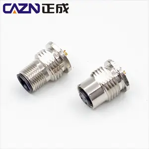 M12 2 3 4 5 6 8 12 17 pin male a-code panel mount rear mount connector from Chinese manufacturer China for automation and sensor